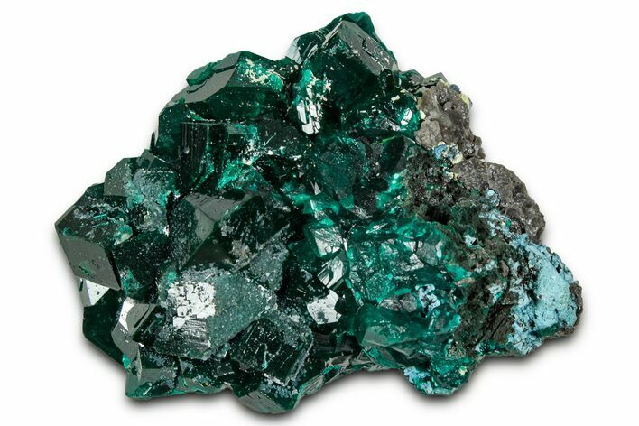 :Large, Emerald-Green Dioptase Crystals - Congo #343352